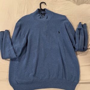 Ralph Lauren Men's 3/4 Zip-Up Sweater in Blue